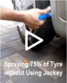 Spraying Tyre Spray on to 75% of Tyre  Video